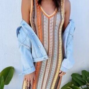 Missoni Knit Vibrant Striped Midi Dress